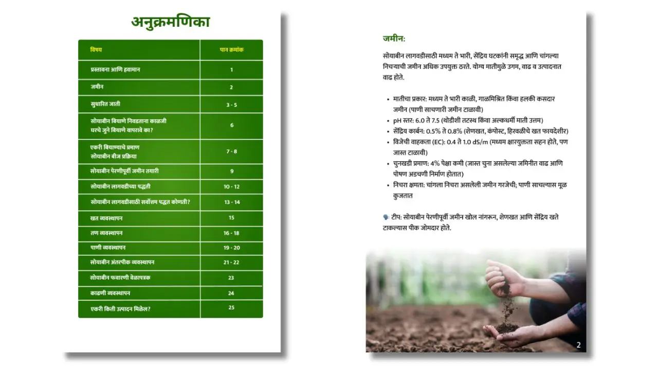 सोयाबीन लागवड शेड्यूल 2025 (PDF) सोयाबीन पीक वेळापत्रक 2025 (PDF) - Image 3